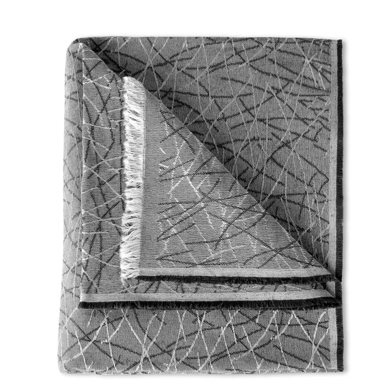 Colcha Plaid Multiusos, Jarapas para Sofá- Rayas Gris Oscuro