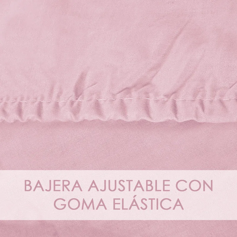 Juego Sábanas de Verano y Entretiempo 50% Algodón y 50% poliéster- Lunares Rosa