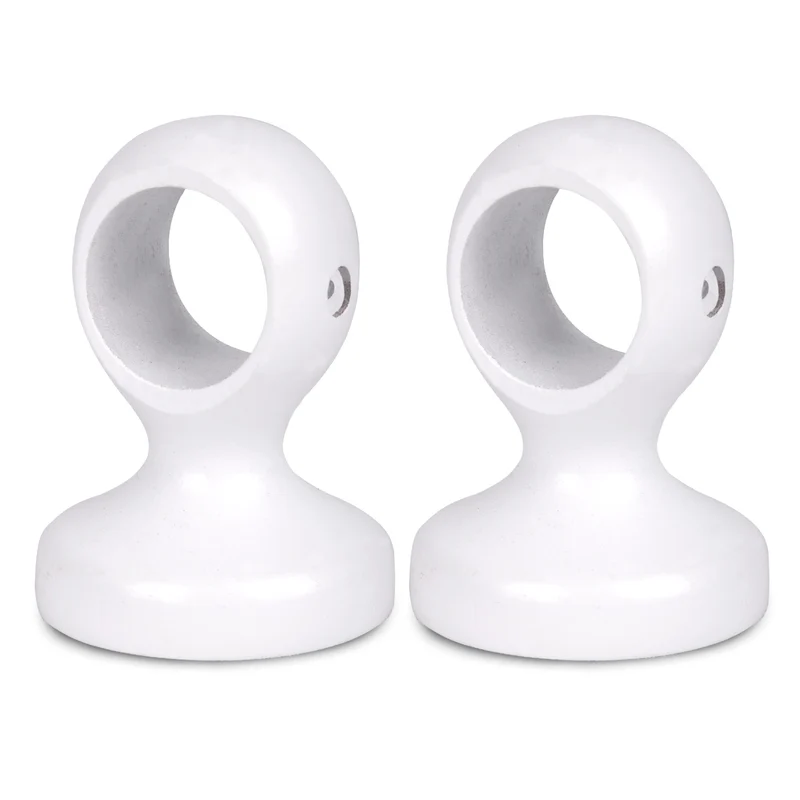 Pack de 2 Soportes Decorativos para Barra de Madera de Pared o Techo- Blanco