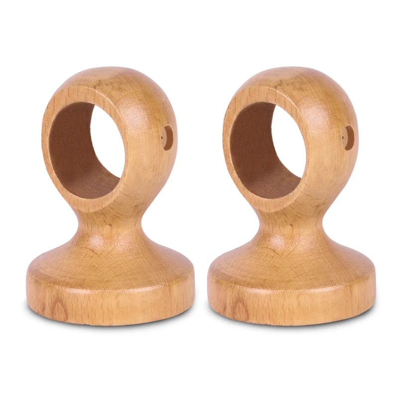 Pack de 2 Soportes Decorativos para Barra de Madera de Pared o Techo- Madera