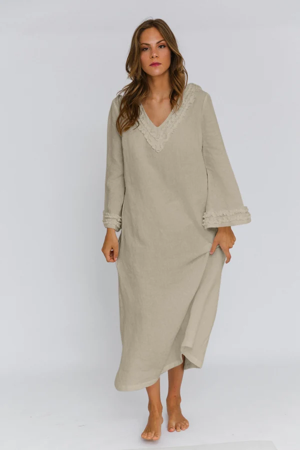 Camisón largo de lino natural - Bia