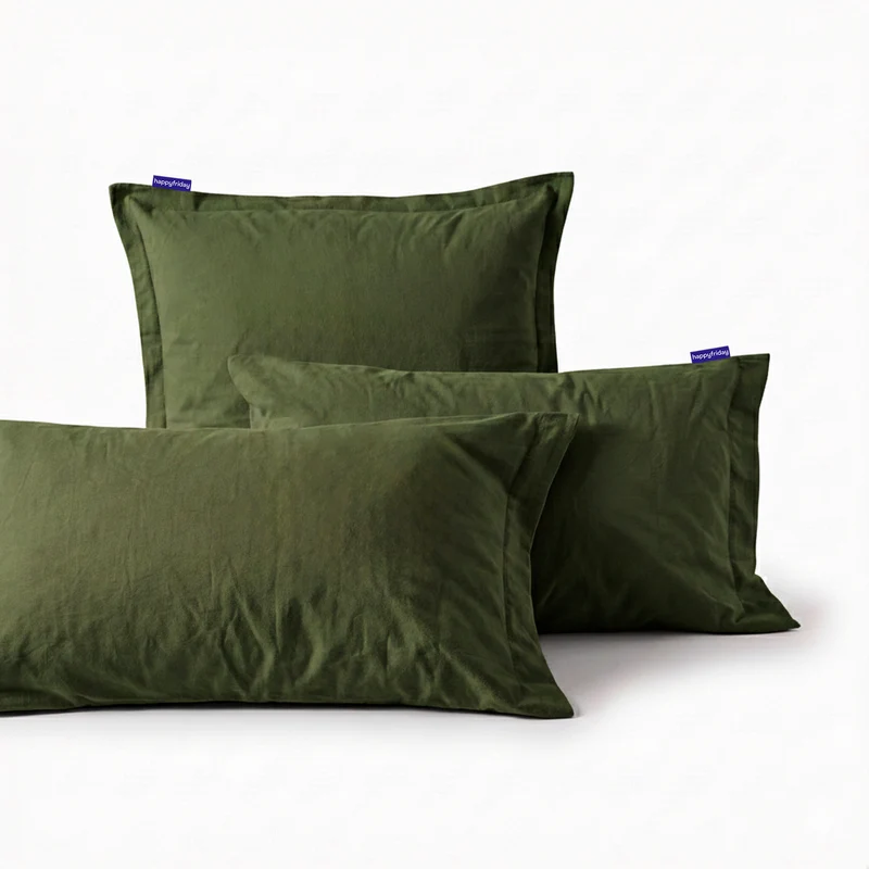 Basic Funda de almohada Verde oliva