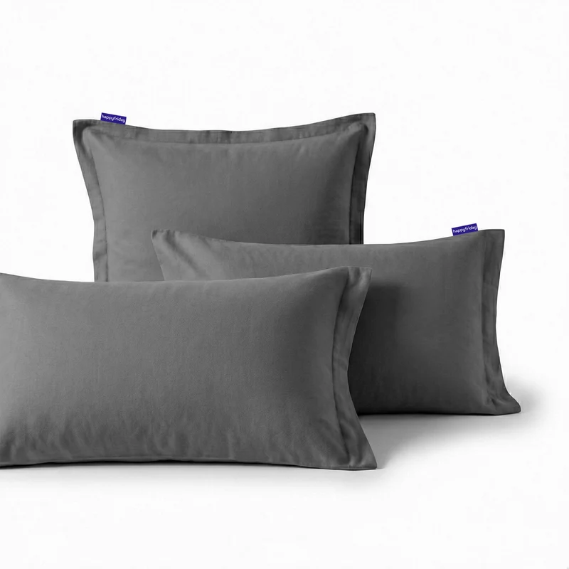 Basic Funda de almohada Gris oscuro