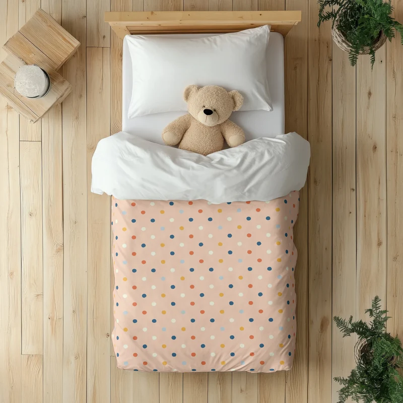 Funda nórdica Infantil Puntos Irregulares Retro Naranja Azul S