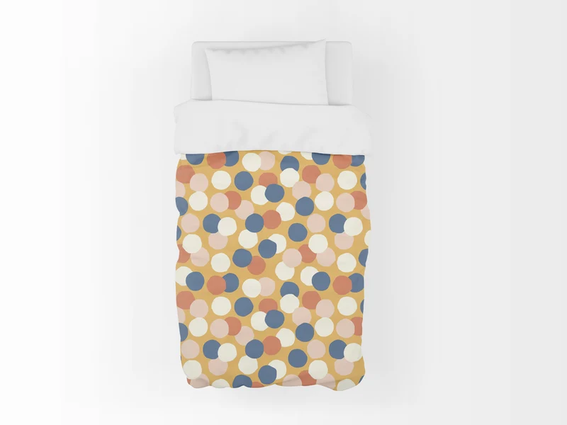 Funda nórdica Infantil Puntos Irregulares Retro Azul Naranja M