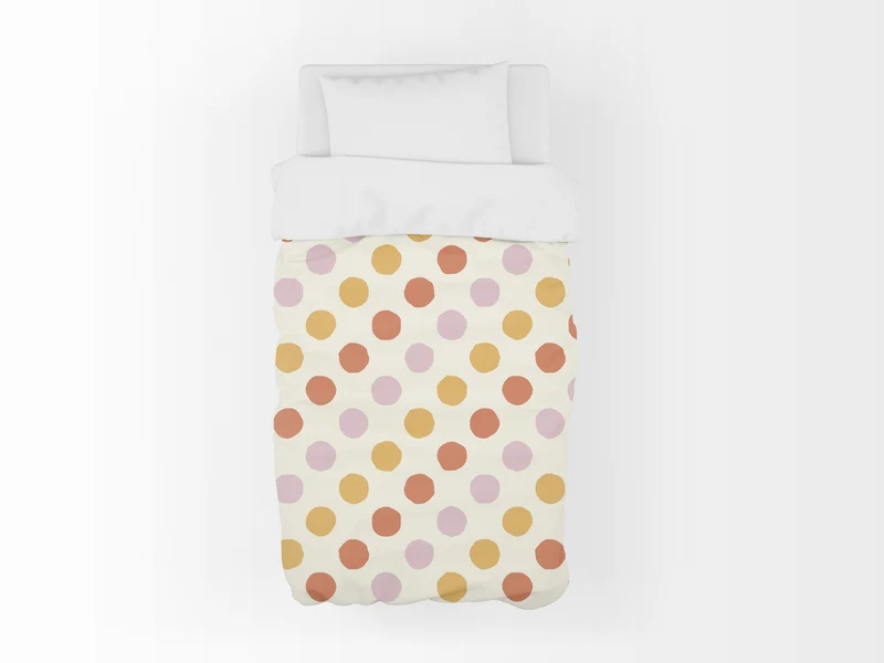Funda nórdica Infantil Puntos Irregulares Naranja Rosa Crema M
