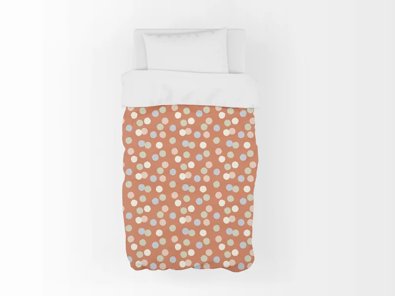 Funda nórdica Infantil Puntos Irregulares Naranja Azul Crema V2 S