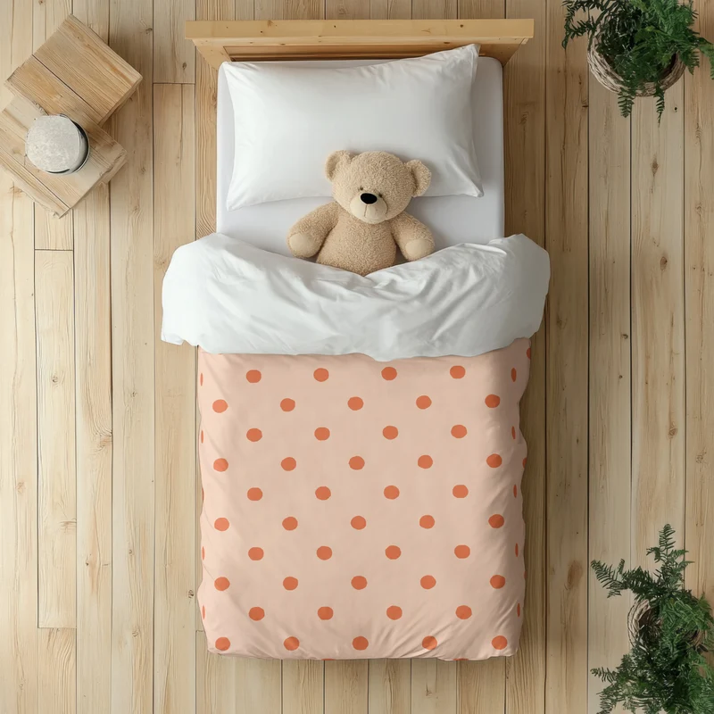 Funda nórdica Infantil Lunares Irregulares Naranja Rosado M
