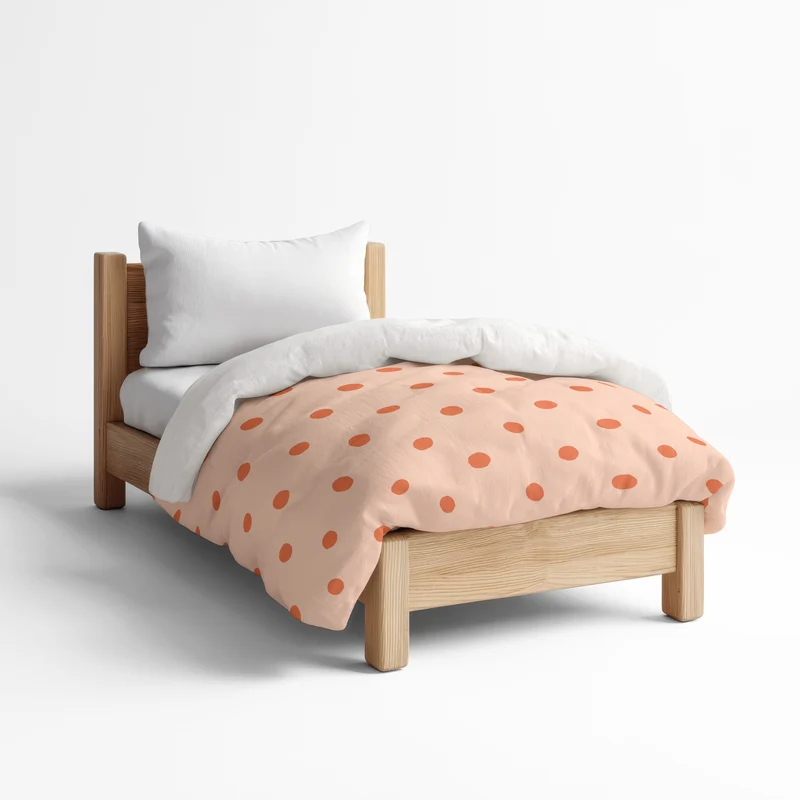Funda nórdica Infantil Lunares Irregulares Naranja Rosado M