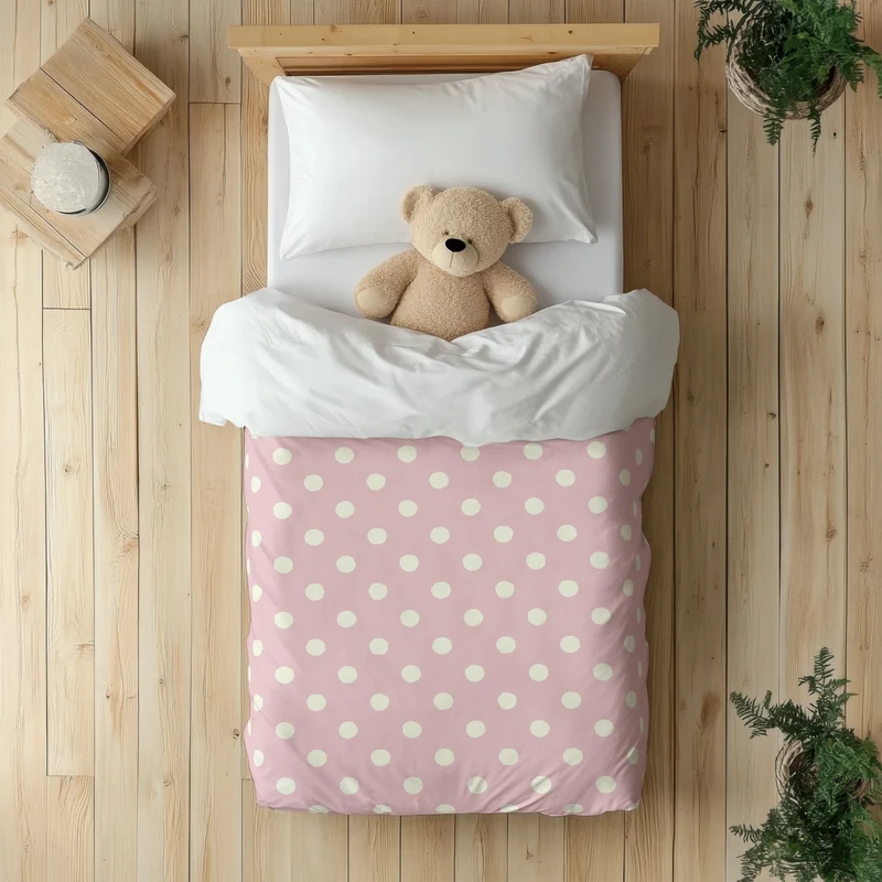 Funda nórdica Infantil Lunares Irregulares Crema Rosado S