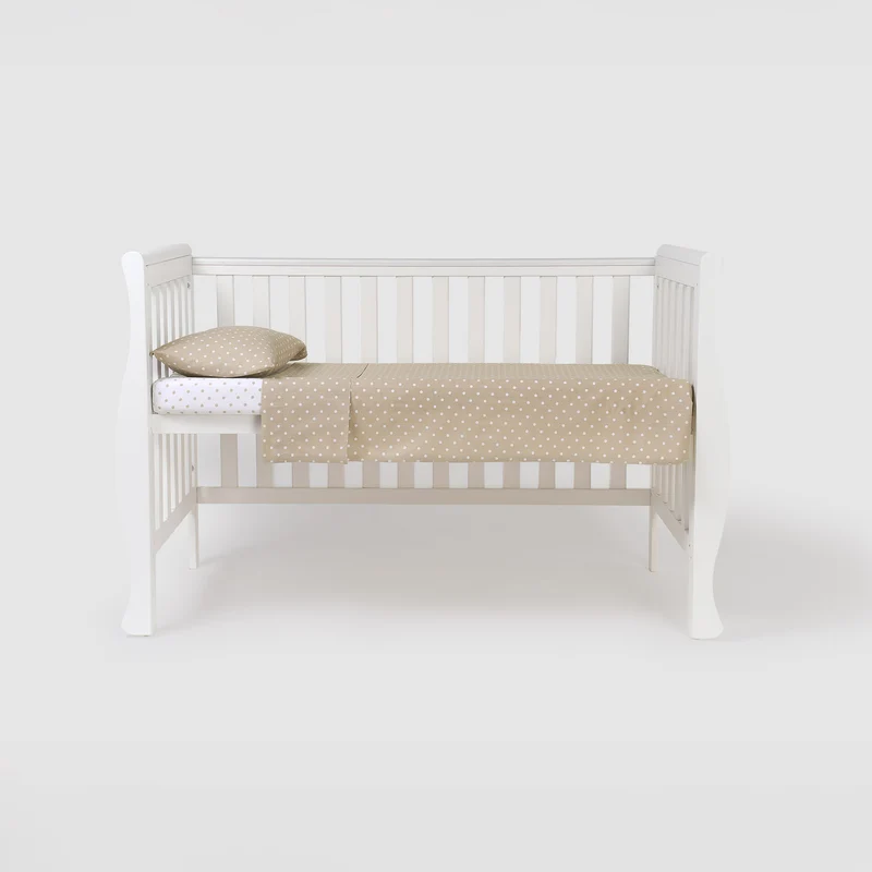 Juego sábanas cuna 100% algodón baby dots reversible