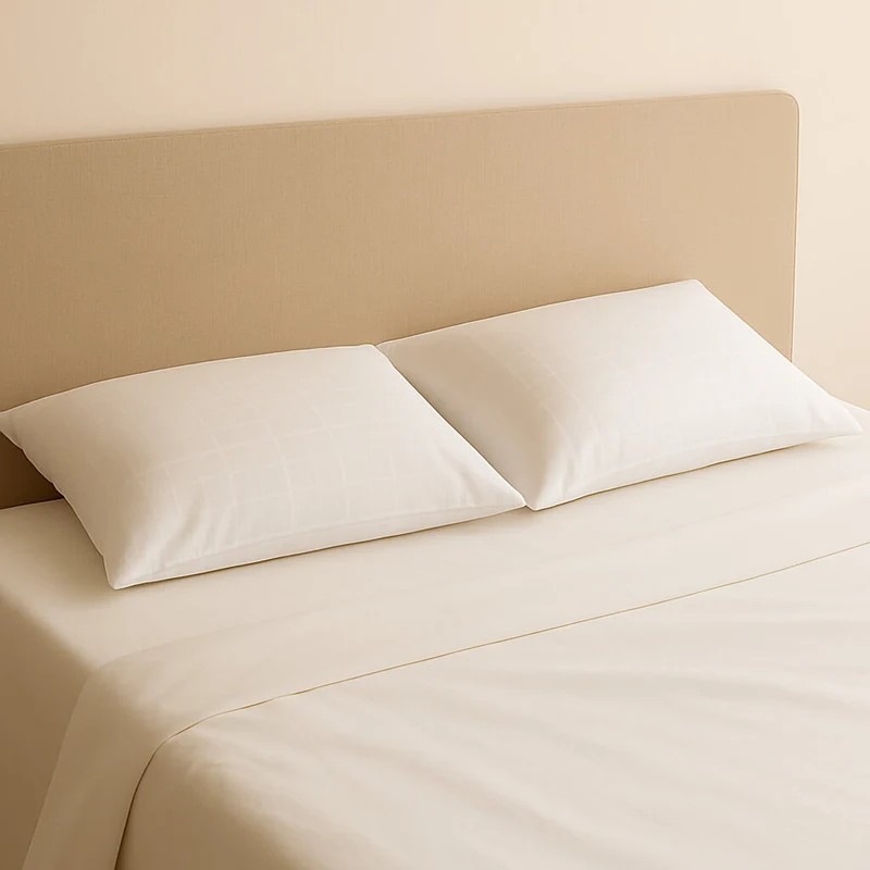 Almohada de fibra Firmeza Alta – Altura media, funda suave y protección antiácaros