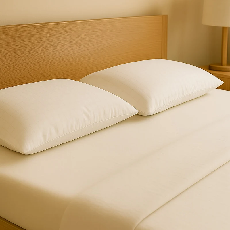 Almohada de fibra Firmeza Alta – Altura media, funda suave y protección antiácaros