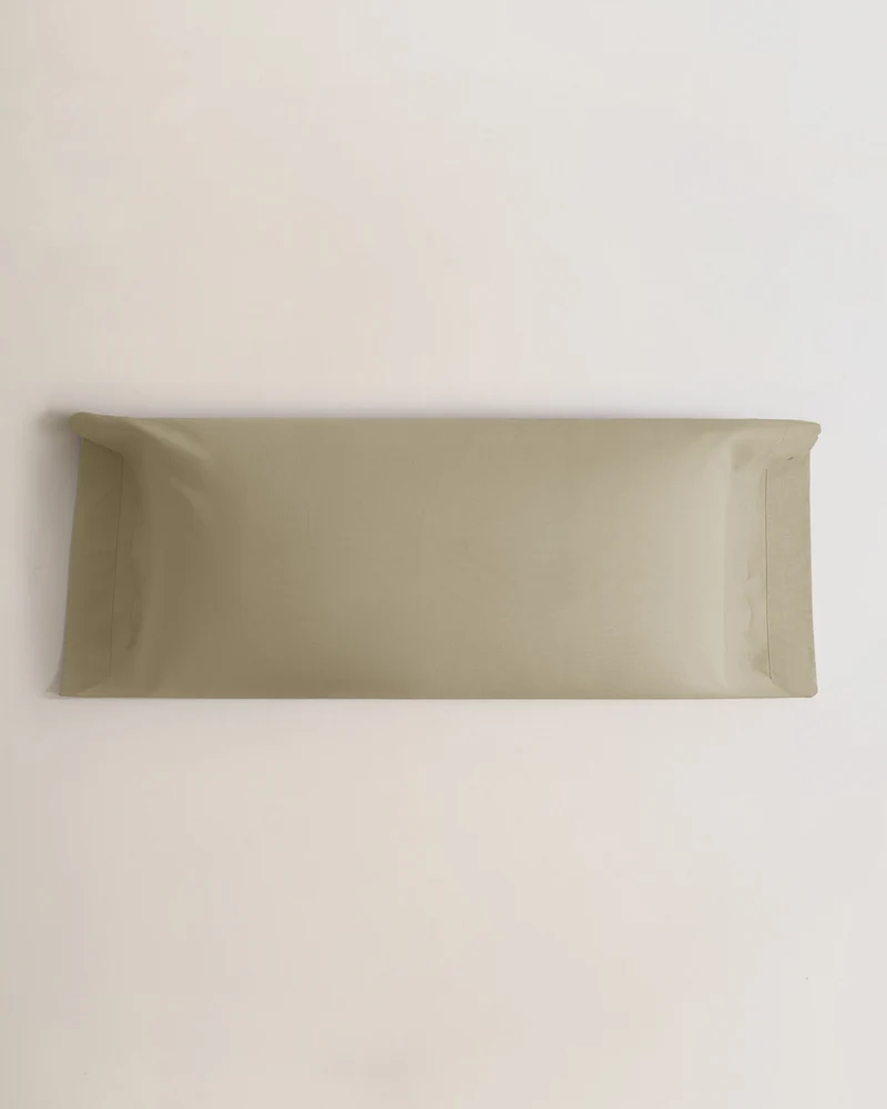 Funda almohada algodón verde seco