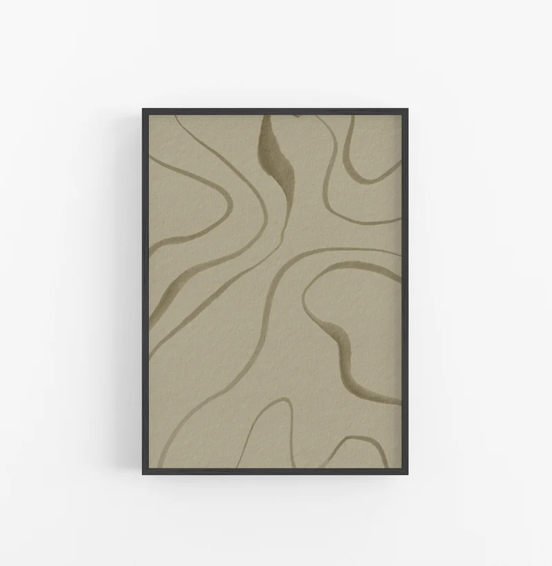 Cuadro con Marco Casual Ethnic Organicos Contorno Beige Marron