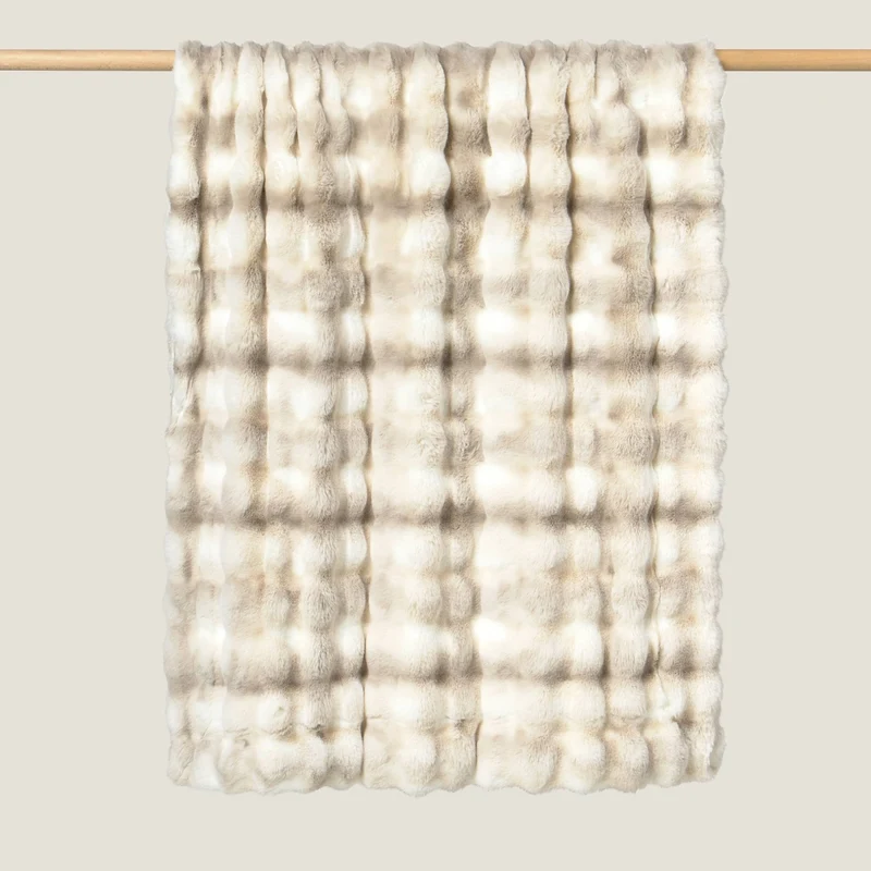 Plaid de pelo ultrasuave con relieve Pudelina