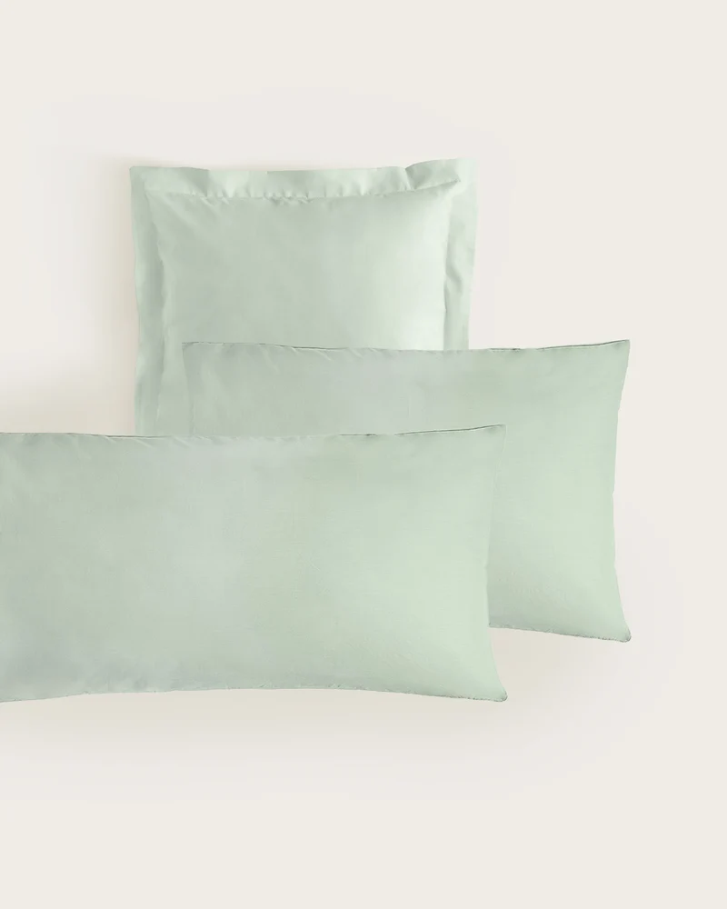 Funda de Almohada Percal - Algodón 180 hilos - Verde Mar