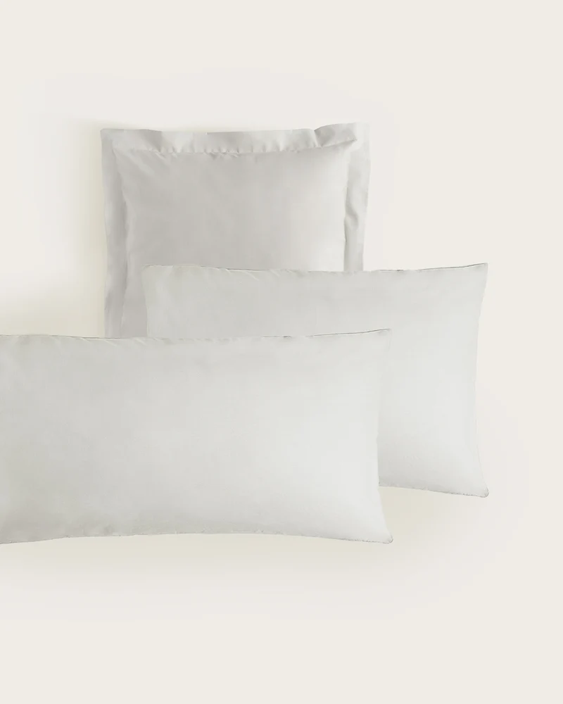 Funda de Almohada Percal - Algodón 180 hilos - Gris