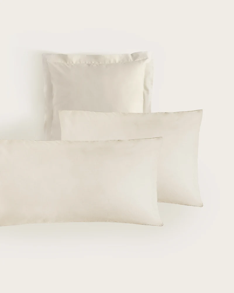 Funda de Almohada Percal - Algodón 180 hilos - Beige