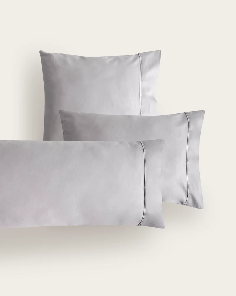 Funda de Almohada Satén Elba - 300 Hilos - Gris