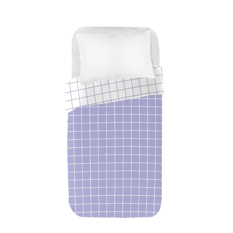 Funda nórdica Infantil Reversible Cuadro Lavanda
