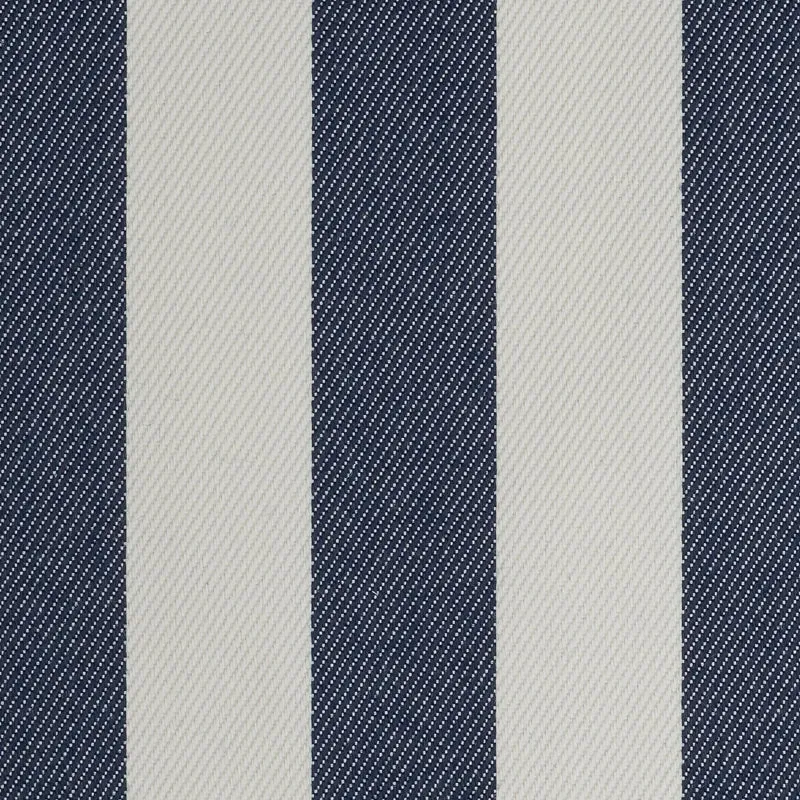 Tela Náutica Hidrorrepelente para Tapicería y Toldos de Exterior - Rayas Sol | Blanco - Azul marino