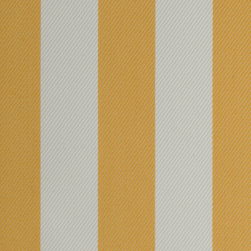 Tela Náutica Hidrorrepelente para Tapicería y Toldos de Exterior - Rayas Sol | Blanco - Mostaza