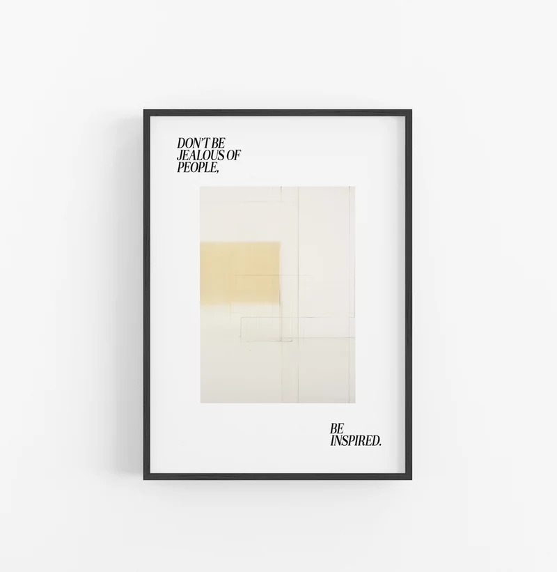 Cuadro con Marco Eclectic Minimalista Geometrico Beige Blanco