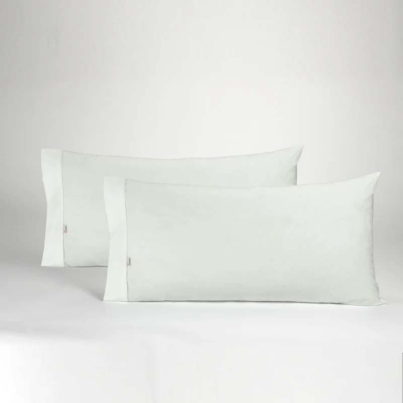 Funda de almohada percal hueso