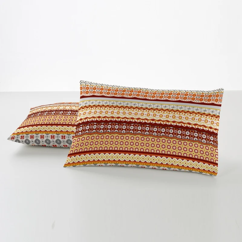 Funda de almohada algodón Siena ocre