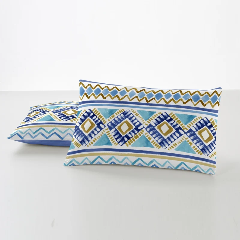 Funda de almohada algodón Vinia azul