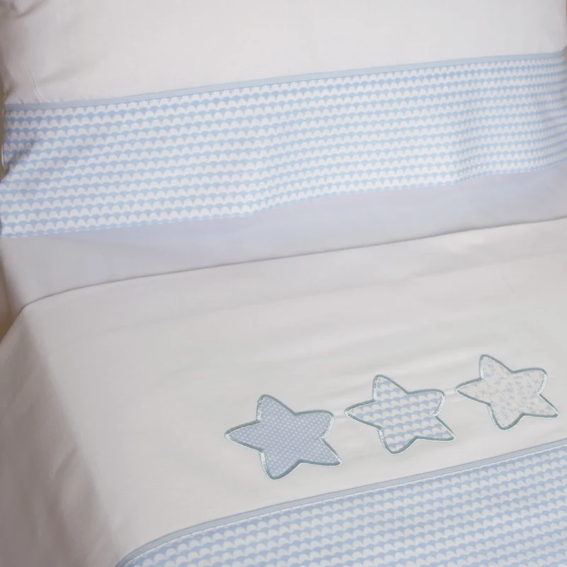 Juego de sábanas cuna estrellas 476 bco/azul