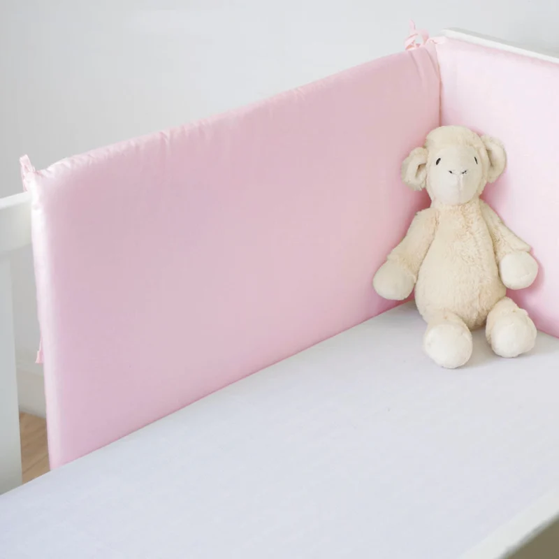 Protector cuna liso rosa