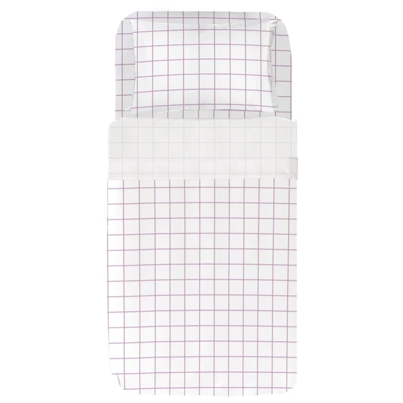 Juego Sábanas Infantil Estampado Cuadro Malva