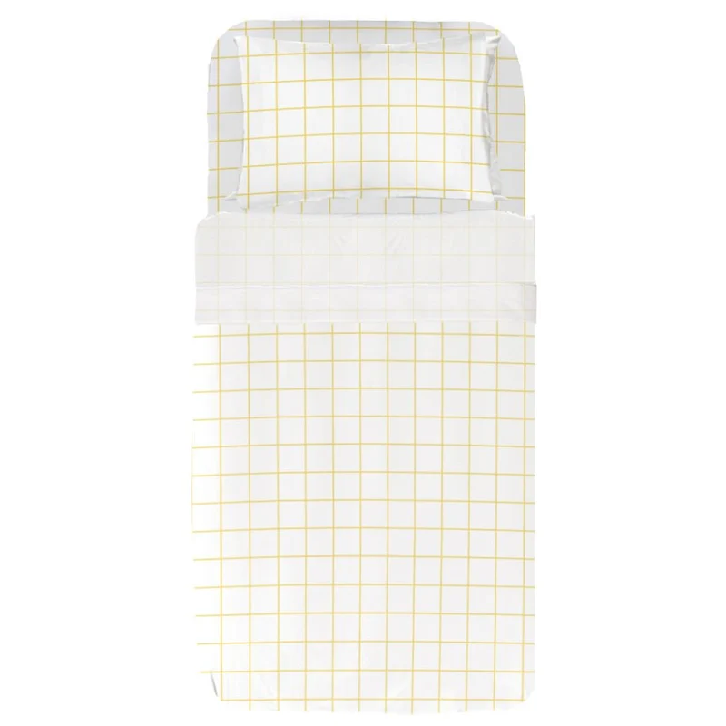 Juego Sábanas Infantil Estampado Cuadro Amarillo
