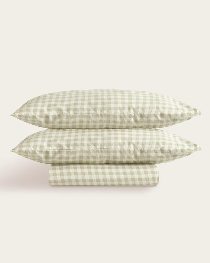 Dúo Nórdico Estampado Elia Algodón - 150 Hilos - Verde