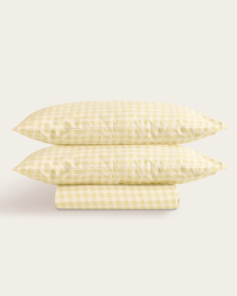 Dúo Nórdico Estampado Elia Algodón - 150 Hilos - Amarillo
