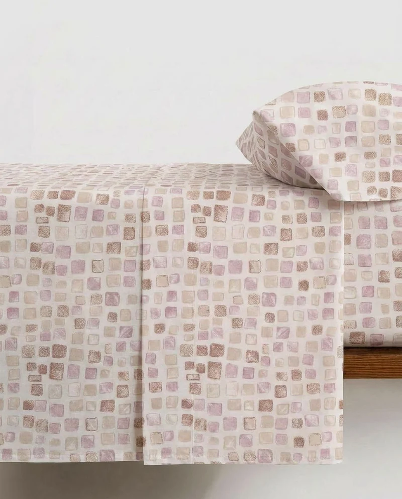 Juego de sábanas 100% algodón pins rosa keike