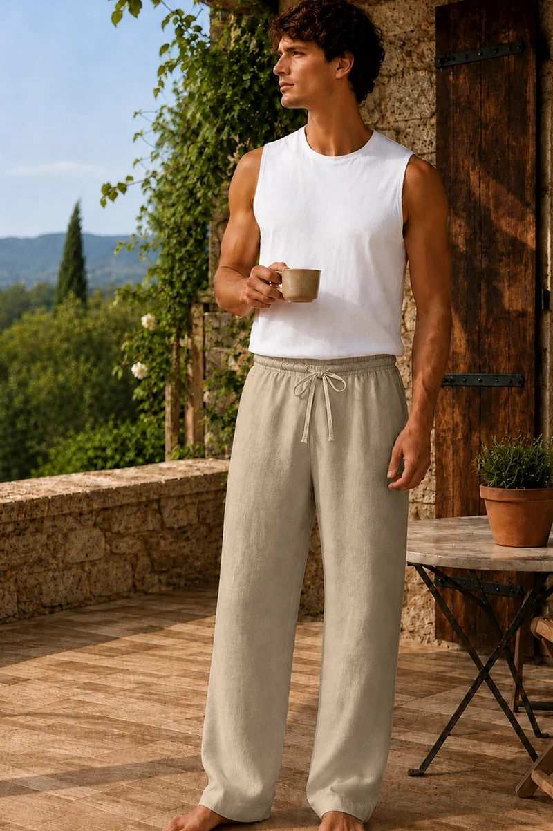 Pantalones de pijama hombre de lino natural - Diego