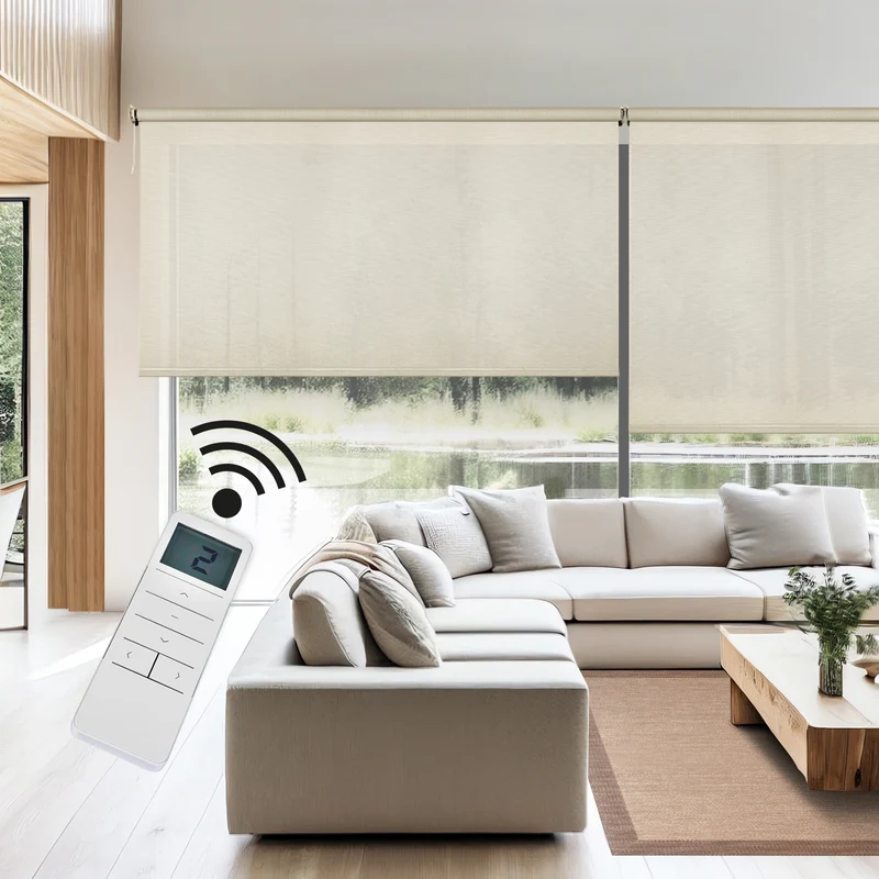 Estor enrollable motorizado Screen solar premium Lino