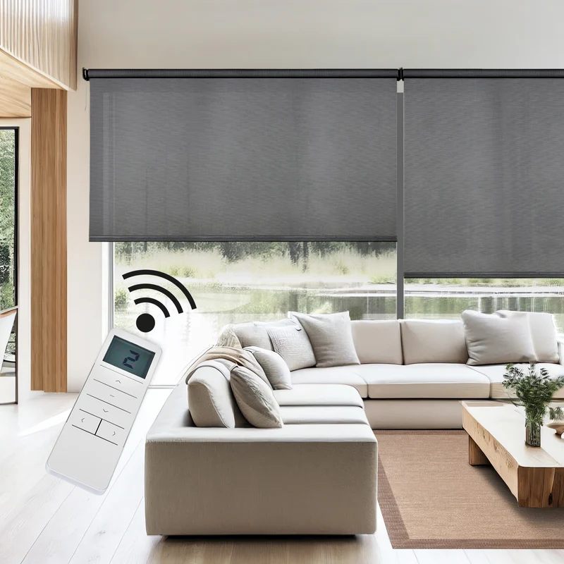 Estor enrollable motorizado Screen solar premium Grafito