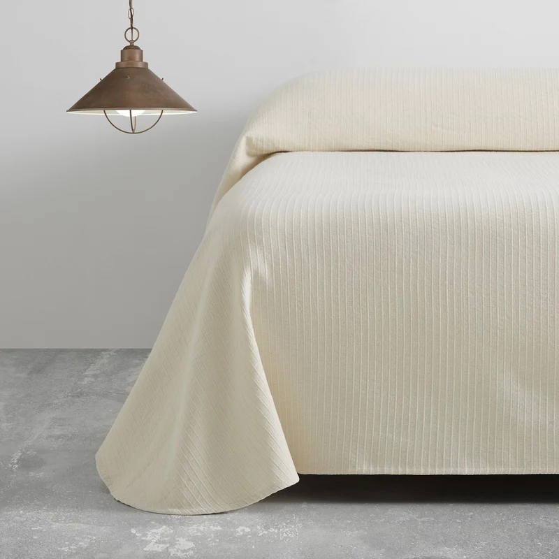 Colcha tejida Bali crema
