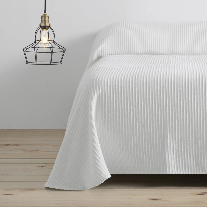 Colcha tejida Bali blanco