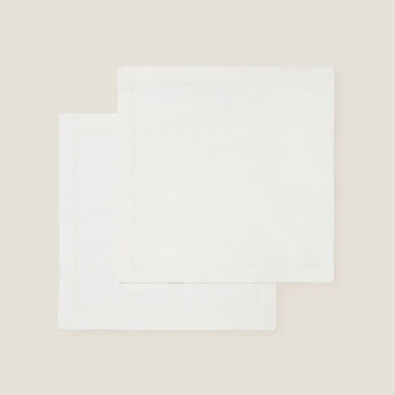 Set de 2 servilletas de algodón con vainica Claru