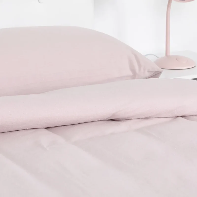 Capa de edredão flanela Solid rosa