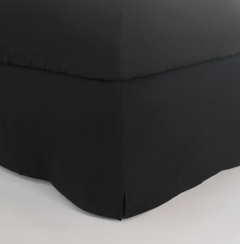 Cubre-sommier con esquinas cerradas de lino lavado tinta negra