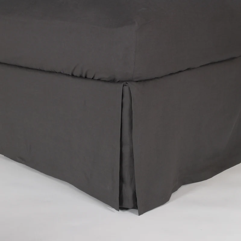 Cubre-sommier con esquinas abiertas de lino gris plomo