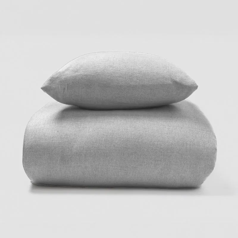 Funda Nórdica Franela Solid Gris