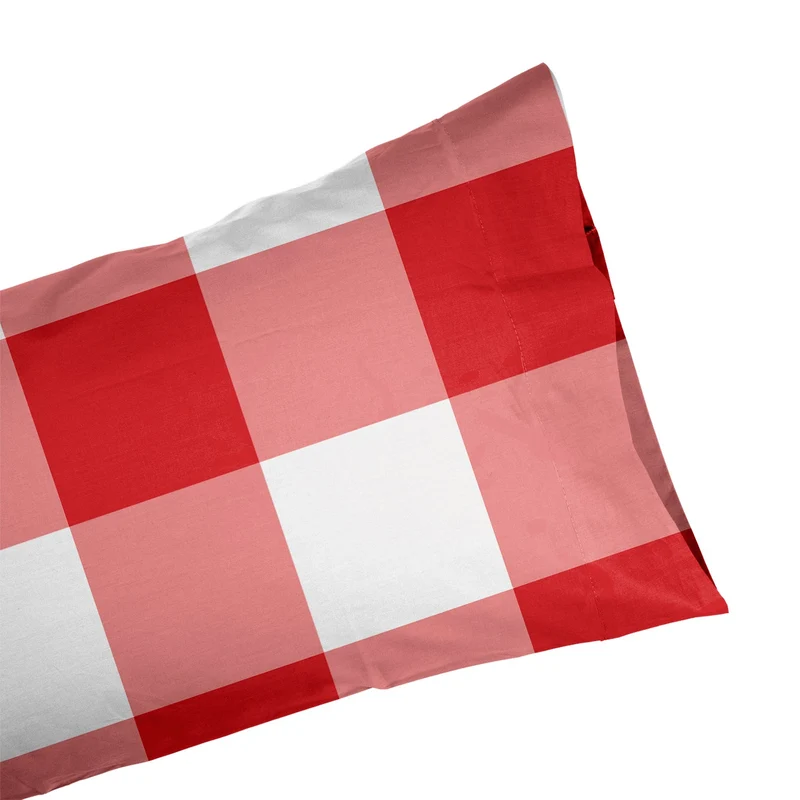 Funda de almohada Cuadro Scandi Rojo