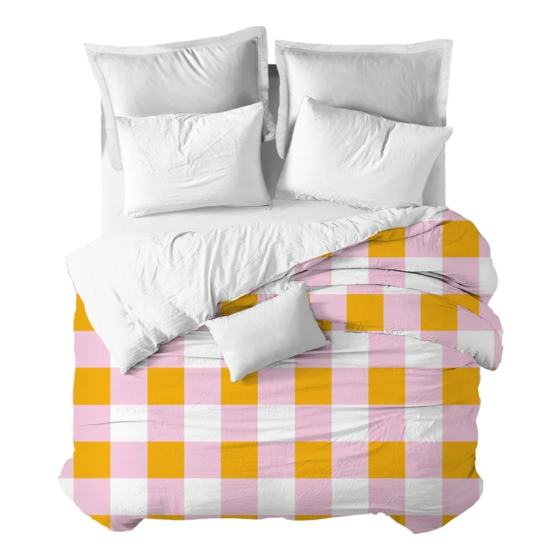 Funda nórdica Cuadro Scandi Rosa Amarillo